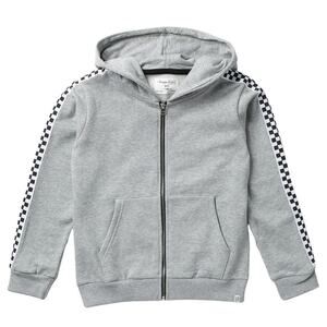 SOVEREIGN CODE Kids' King Check Hooded Jacket In Heather Grey Hoodie M(10-12)